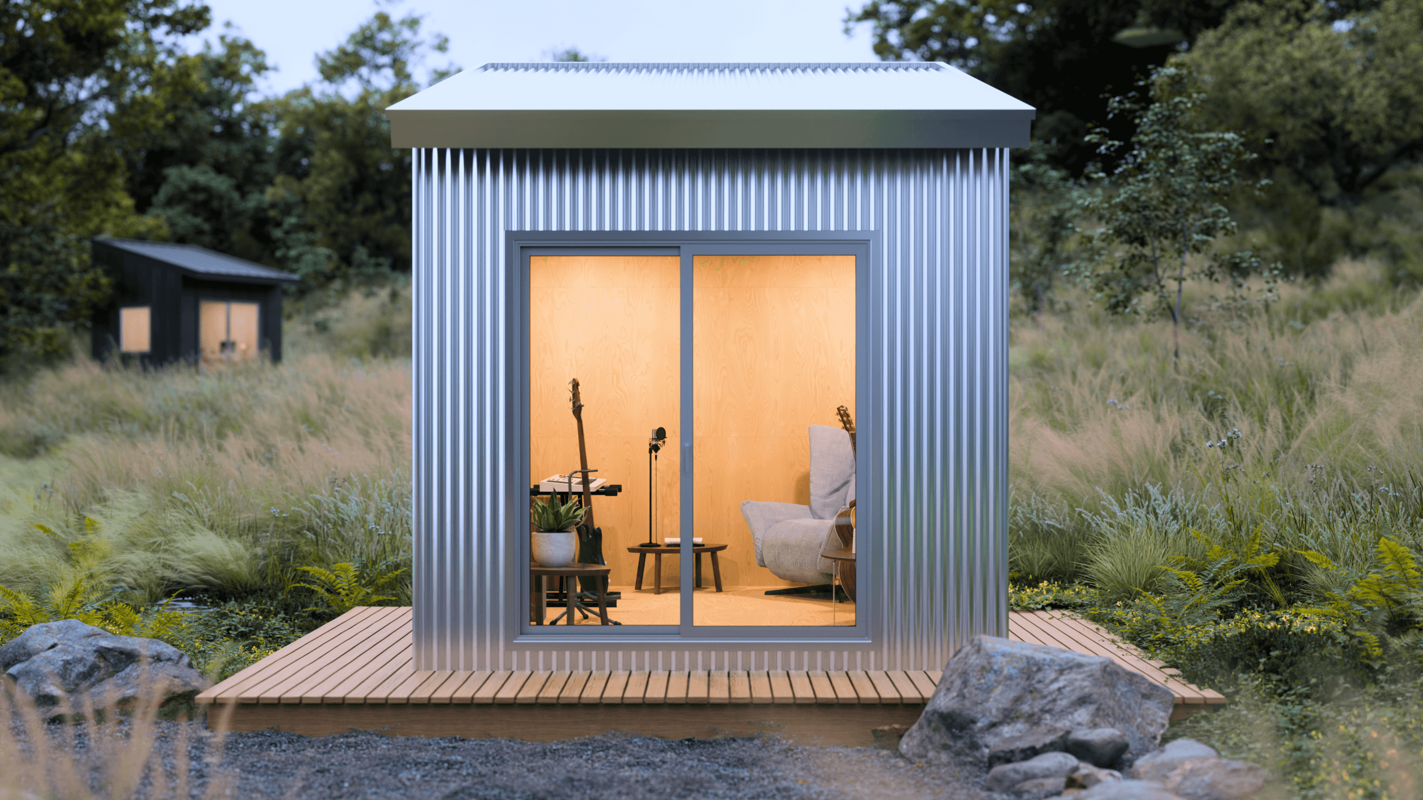 Type Five Pod studio configuration with pre-wired electrical, sound insulation and climate control for year-round comfort